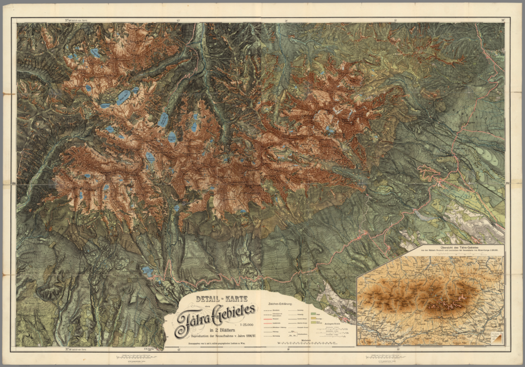Historyczna mapa Tatr z 1897 roku