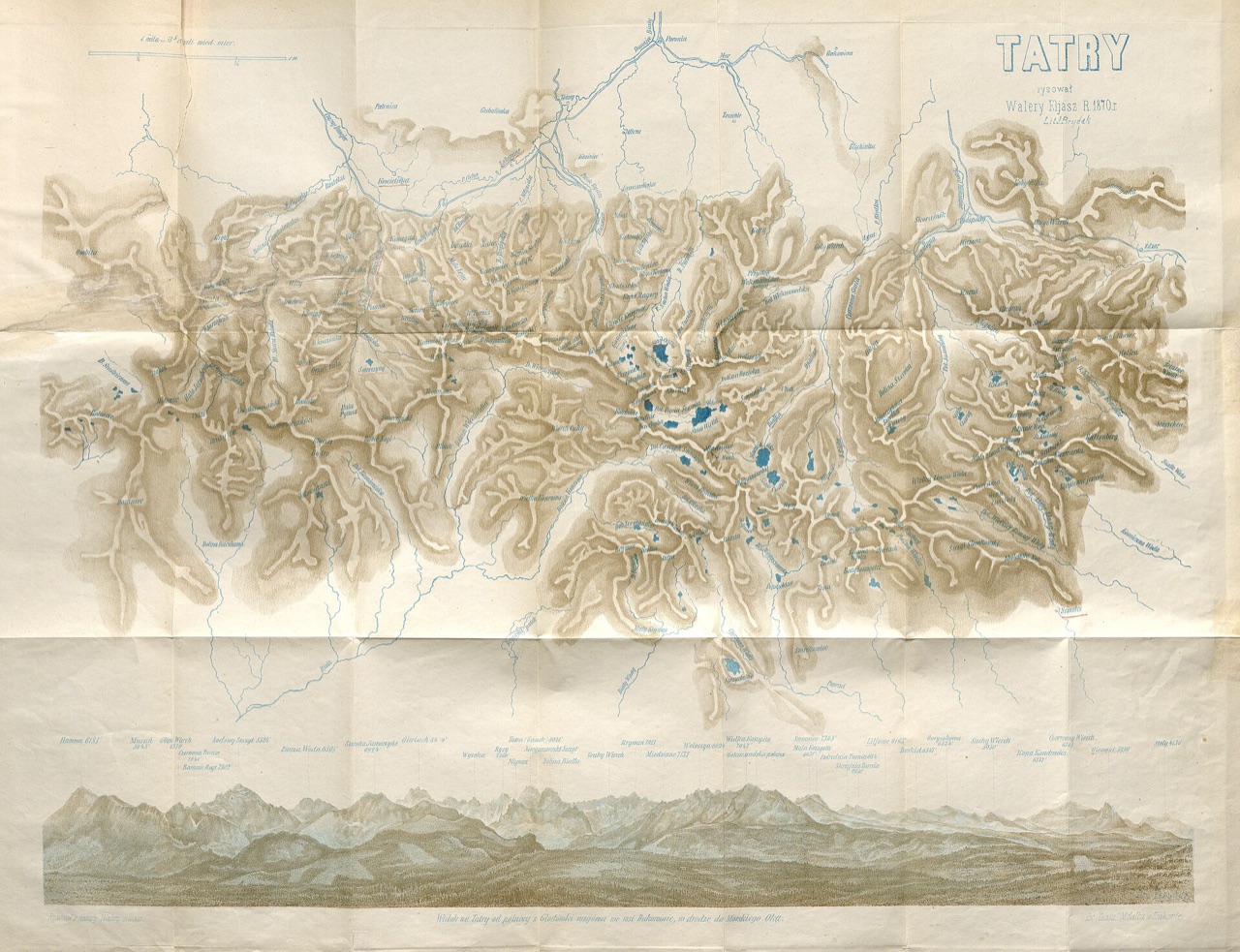 Mapa Tatr Walerego Eljasza-Radzikowskiego z 1870 roku
